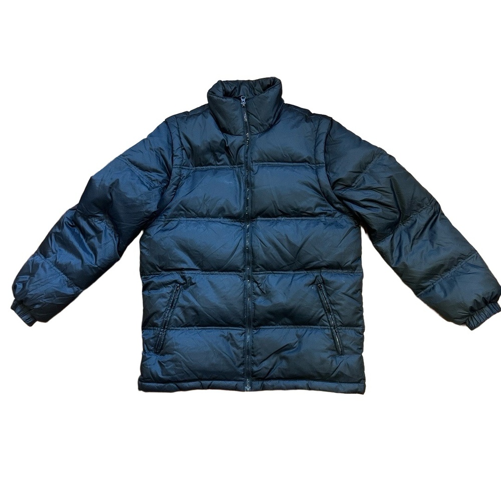 Athletech Puffer Coat‎ Vest Mens Small Black Convertible Down Filled Gorpcore